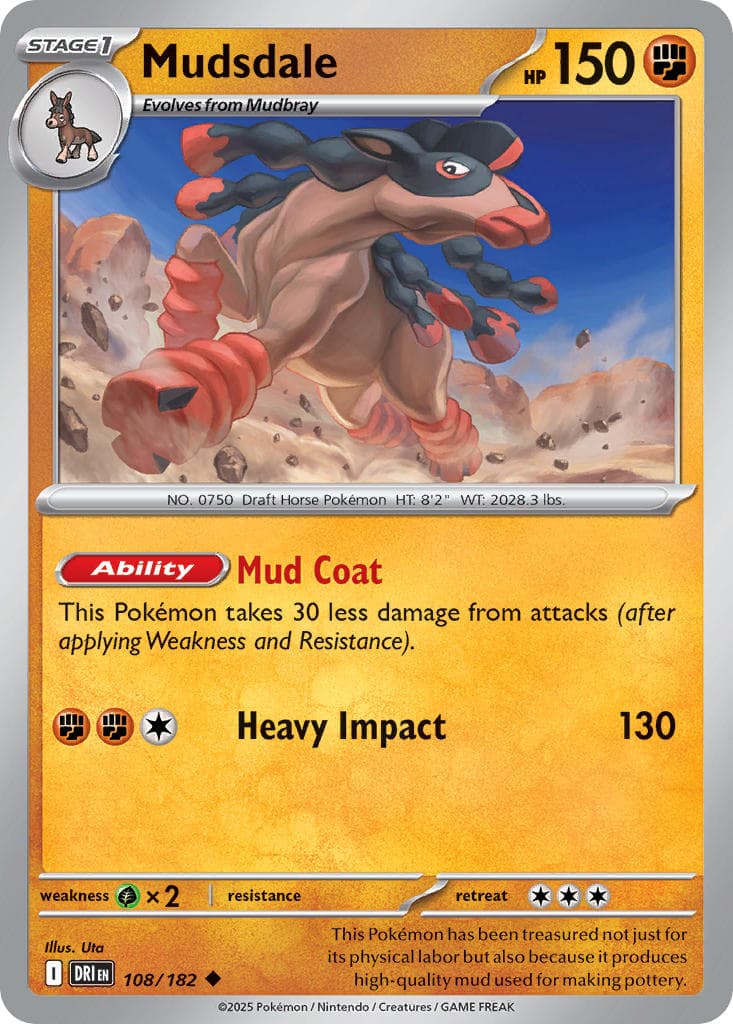 Mudsdale — Destined Rivals Pokémon card