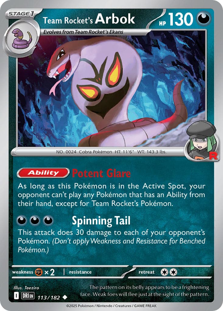 Team Rocket's Arbok — Destined Rivals Pokémon card