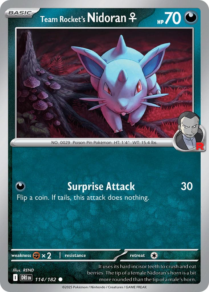 Team Rocket's Nidoran♀ — Destined Rivals Pokémon card