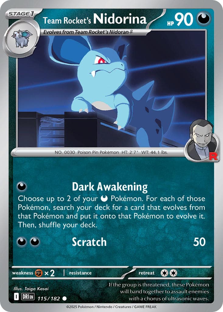 Team Rocket's Nidorina — Destined Rivals Pokémon card