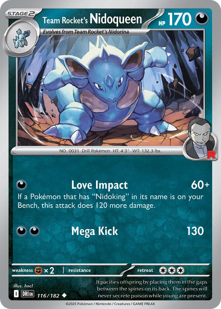 Team Rocket's Nidoqueen — Destined Rivals Pokémon card