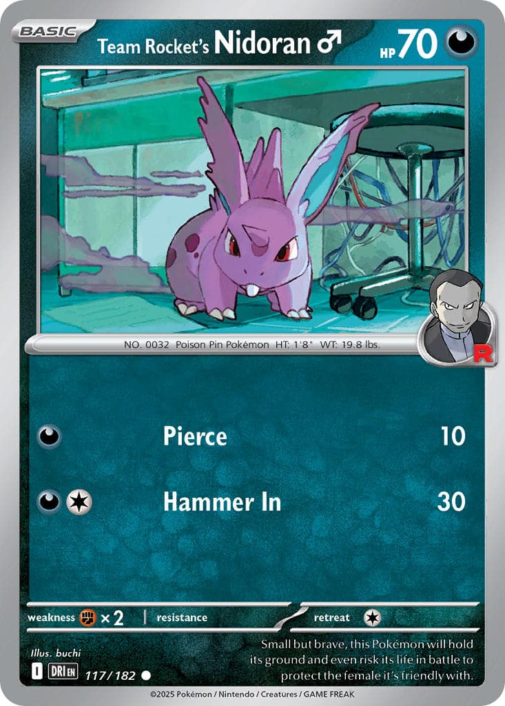 Team Rocket's Nidoran♂ — Destined Rivals Pokémon card