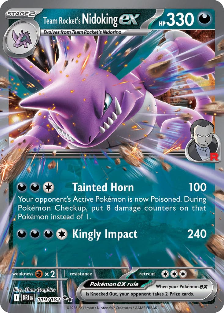 Team Rocket's Nidoking ex — Destined Rivals Pokémon card