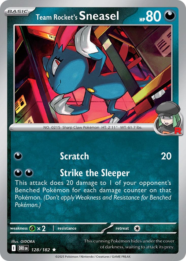 Team Rocket's Sneasel — Destined Rivals Pokémon card