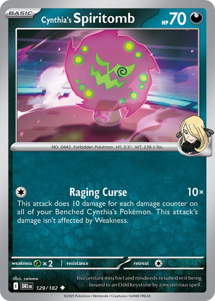 Cynthia's Spiritomb — Destined Rivals Pokémon card
