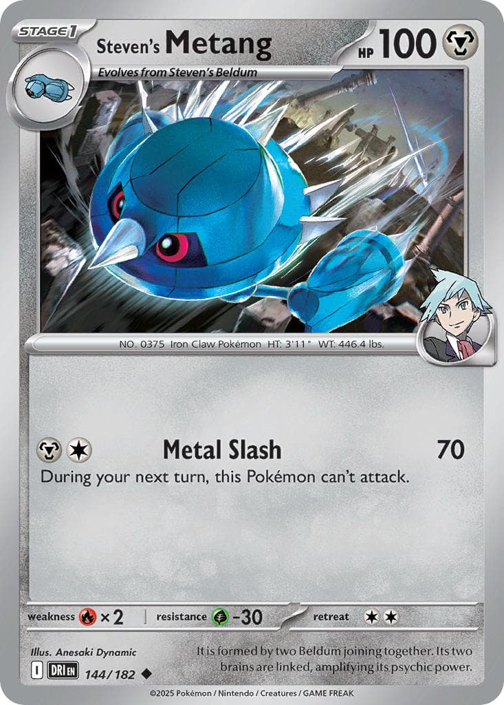 Steven's Metang — Destined Rivals Pokémon card