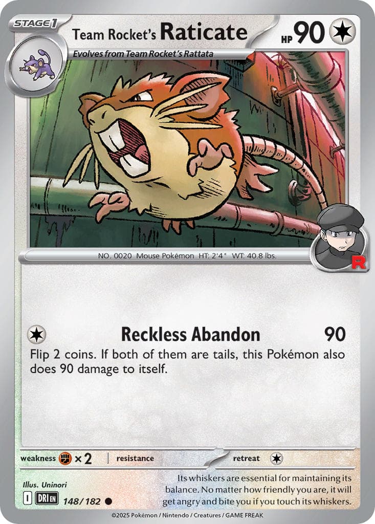 Team Rocket's Raticate — Destined Rivals Pokémon card