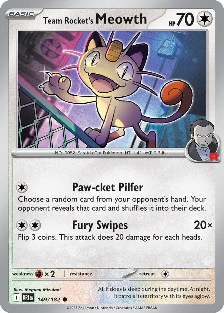 Team Rocket's Meowth — Destined Rivals Pokémon card