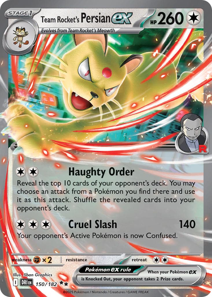 Team Rocket's Persian ex — Destined Rivals Pokémon card