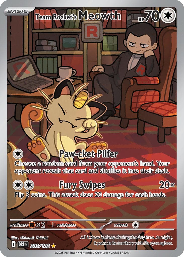 Team Rocket's Meowth — Destined Rivals Pokémon card