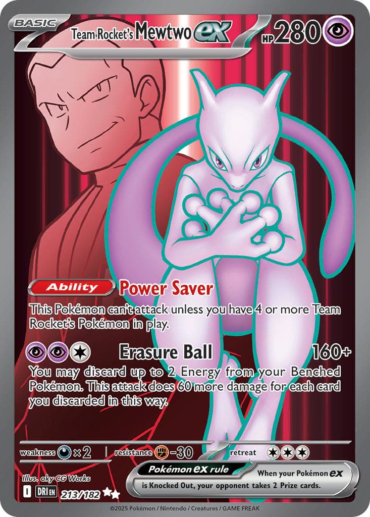 Team Rocket's Mewtwo ex — Destined Rivals Pokémon card