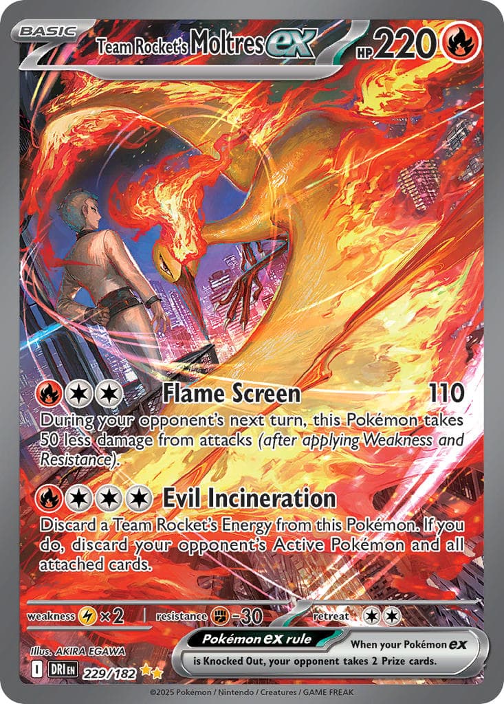 Team Rocket's Moltres ex — Destined Rivals Pokémon card