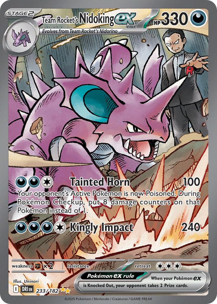 Team Rocket's Nidoking ex — Destined Rivals Pokémon card