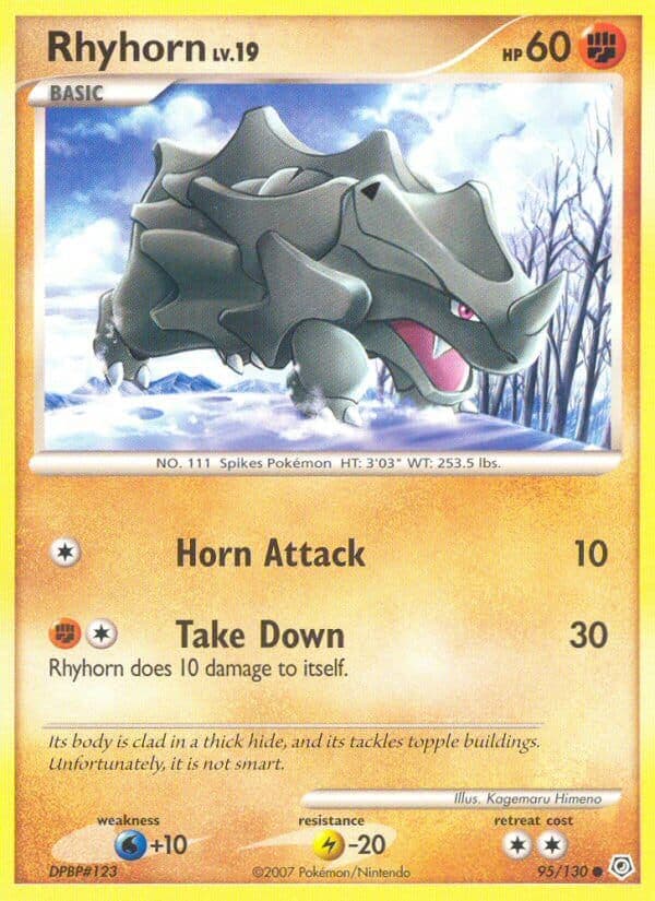 Rhyhorn — Diamond & Pearl Pokémon card