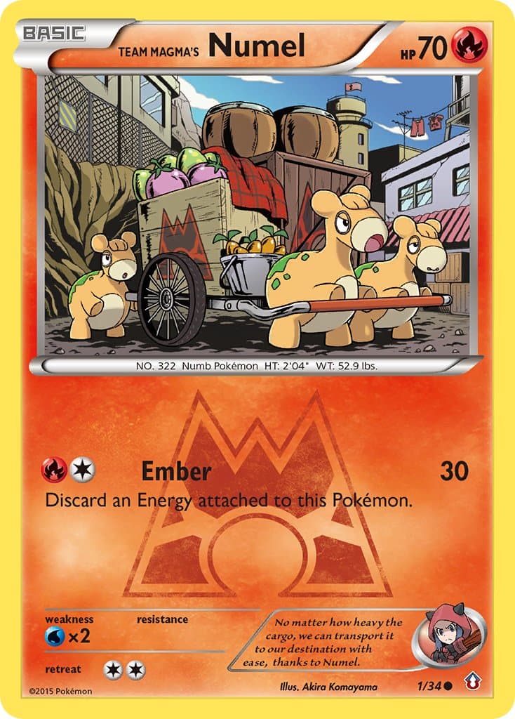 Team Magmas Numel — Double Crisis Pokémon card