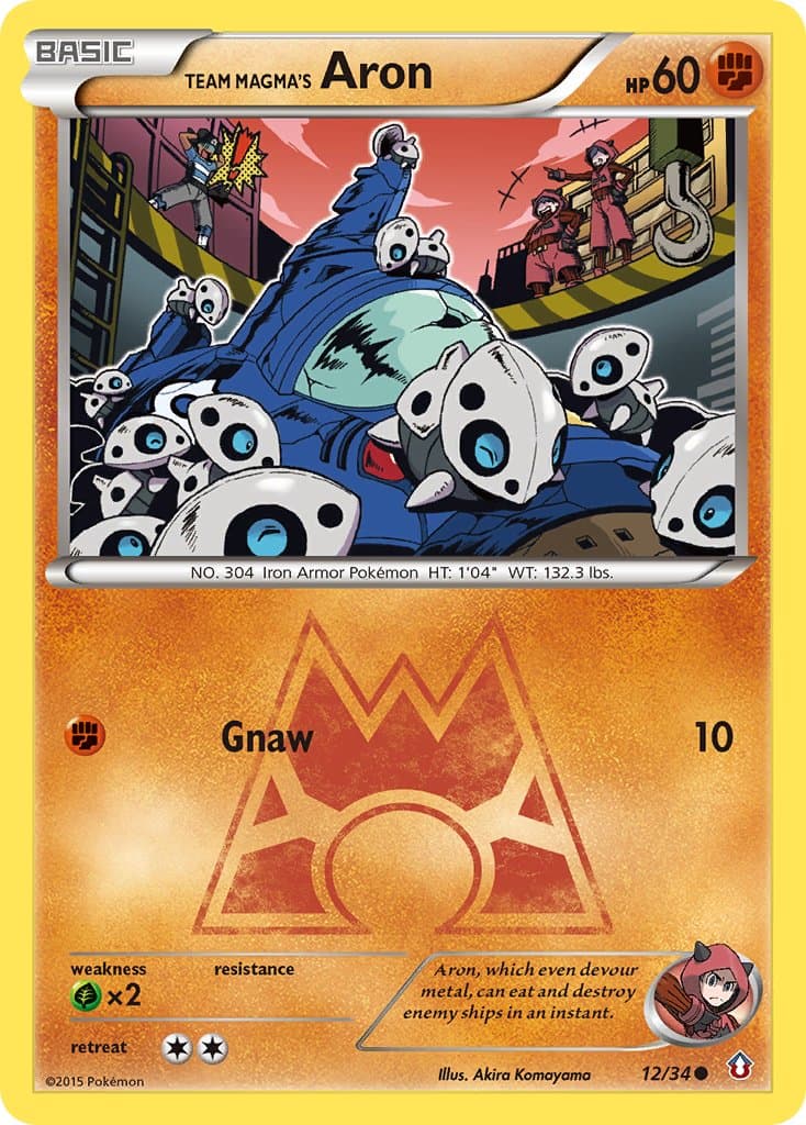 Team Magmas Aron — Double Crisis Pokémon card