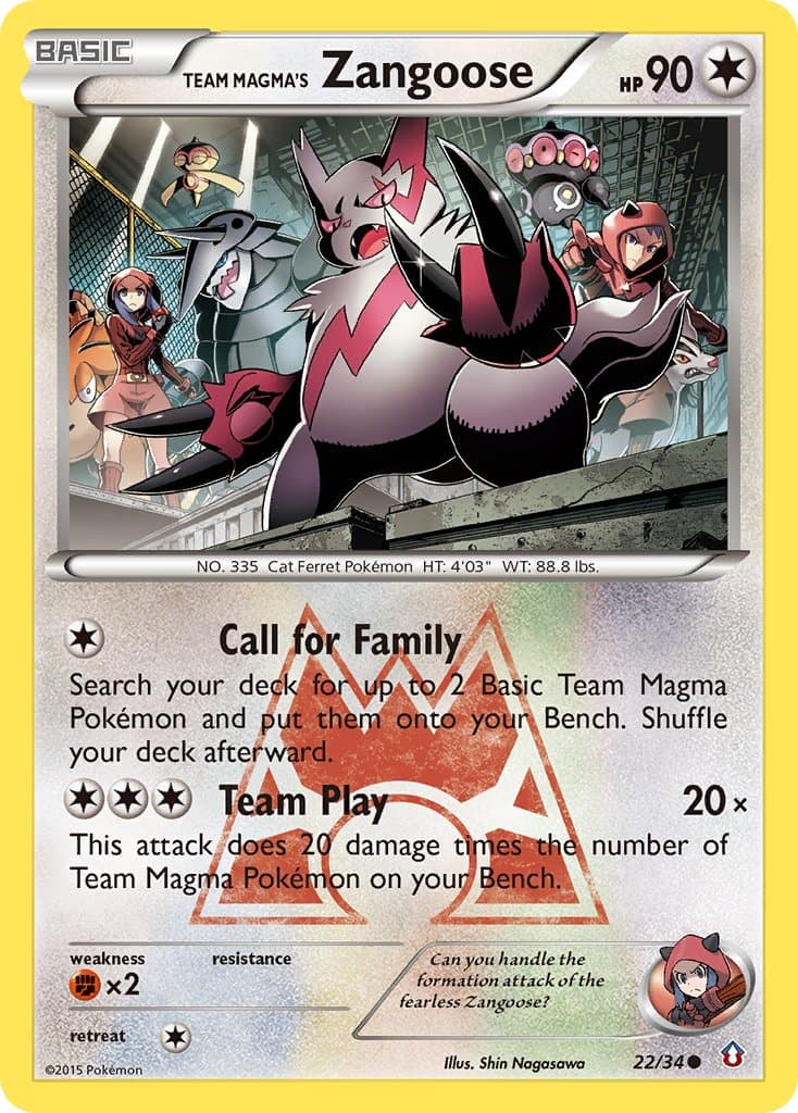 Team Magmas Zangoose — Double Crisis Pokémon card