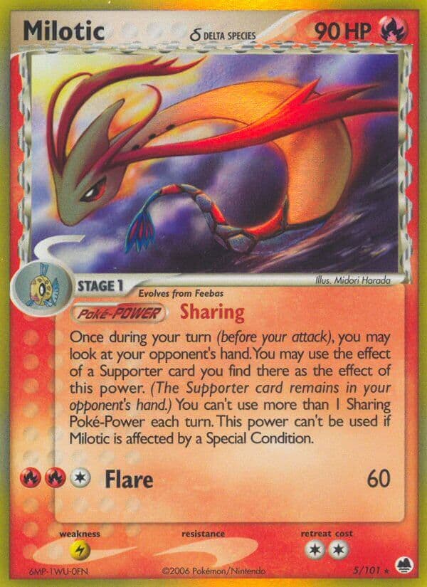 Milotic Delta — Dragon Frontiers Pokémon card