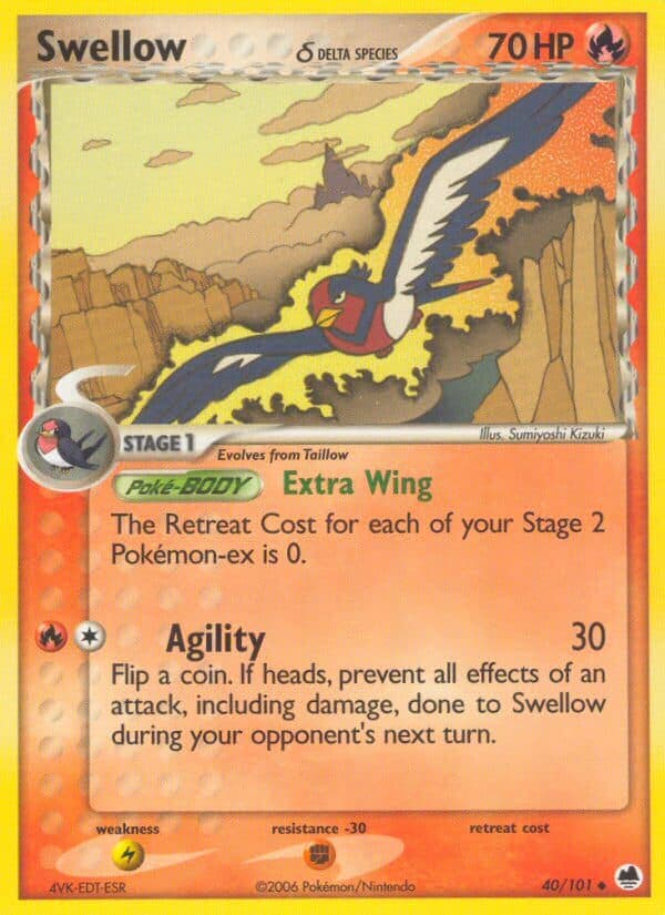 Swellow Delta — Dragon Frontiers Pokémon card