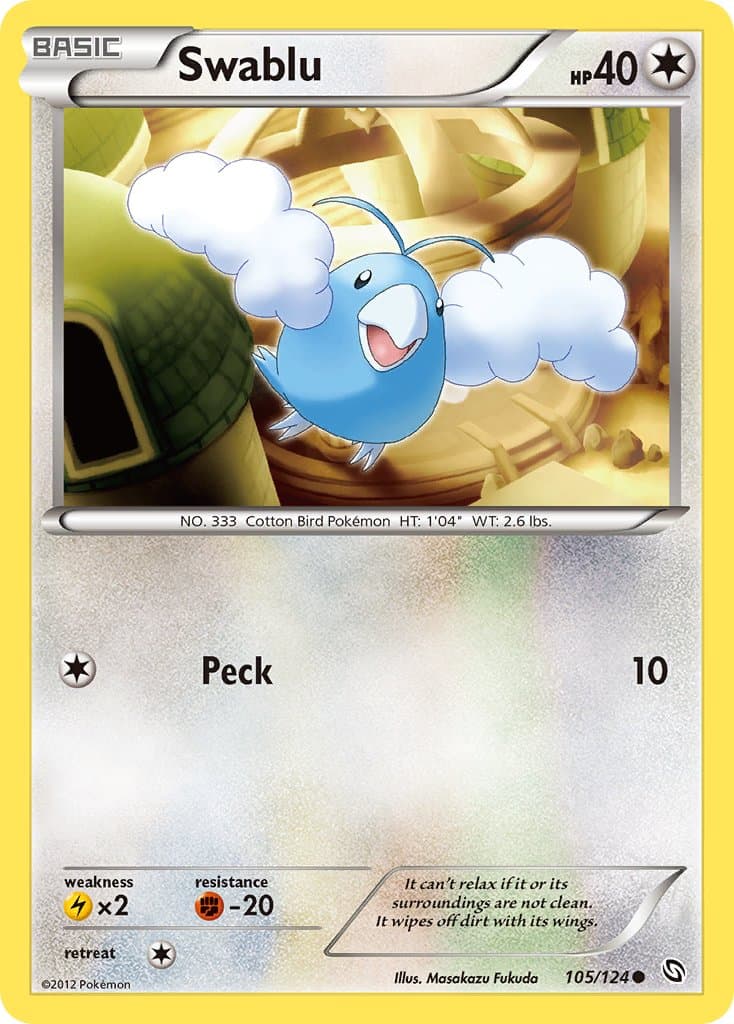Swablu — Dragons Exalted Pokémon card