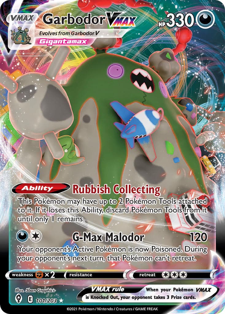 Garbodor Vmax — Evolving Skies Pokémon card