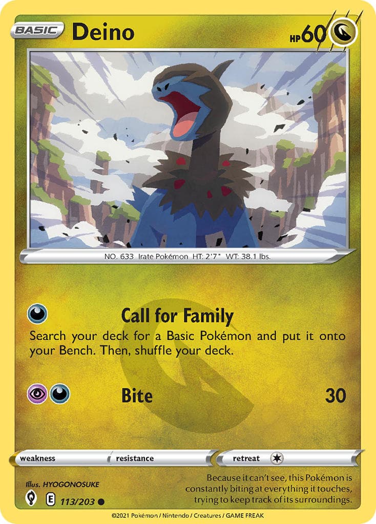 Deino — Evolving Skies Pokémon card