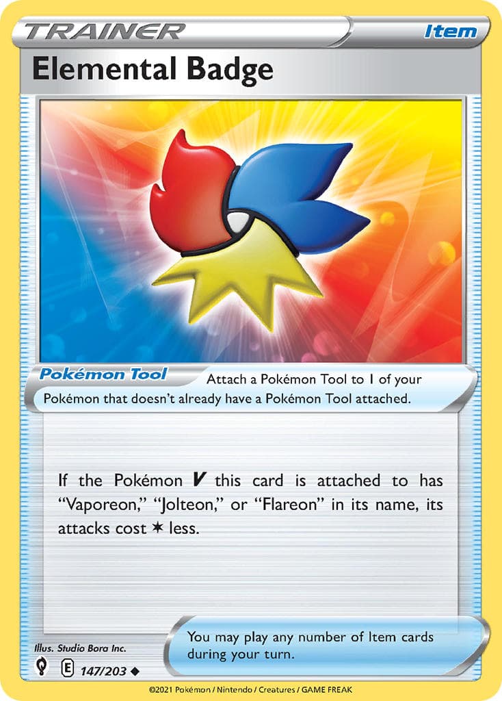 Elemental Badge — Evolving Skies Pokémon card