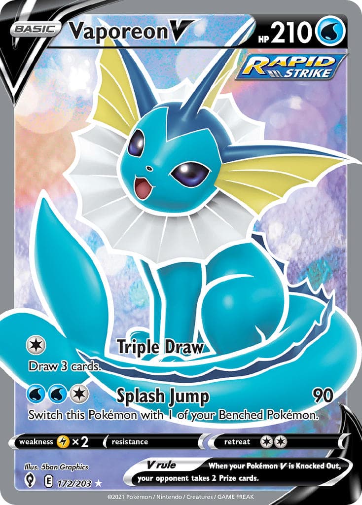 Vaporeon V — Evolving Skies Pokémon card