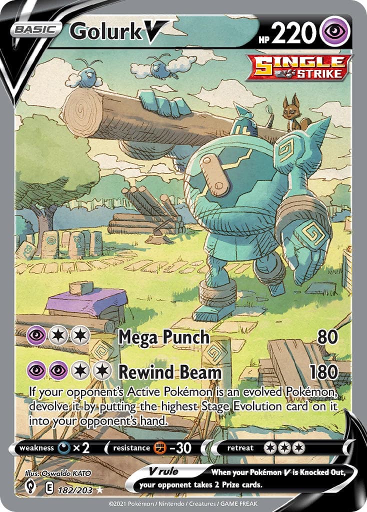Golurk V — Evolving Skies Pokémon card