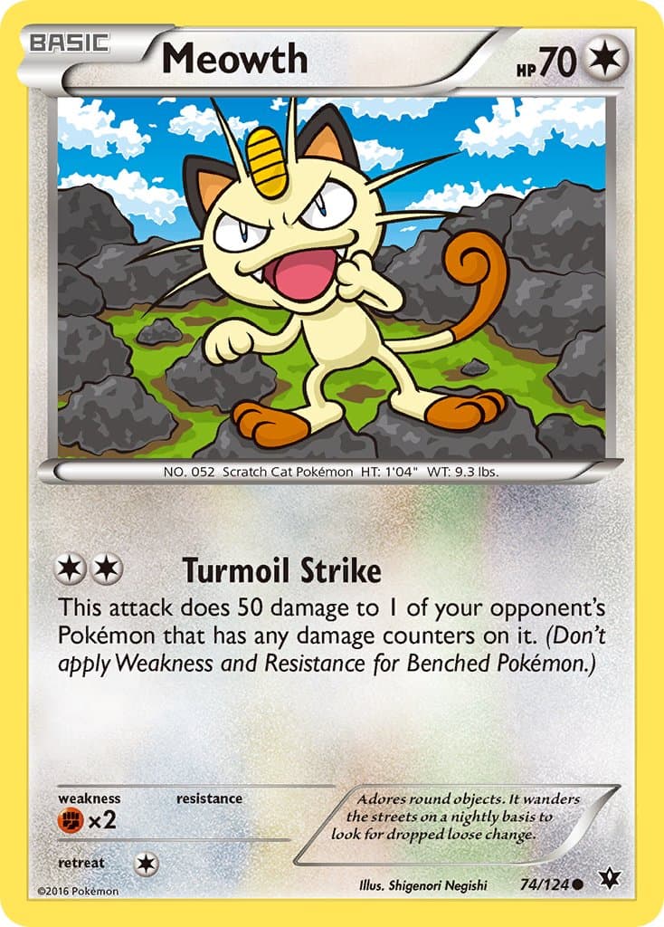 Meowth — Fates Collide Pokémon card