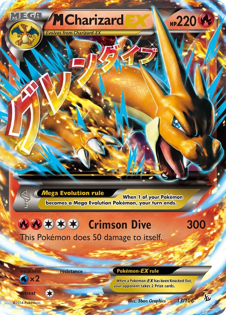 M Charizard Ex — Flashfire Pokémon card