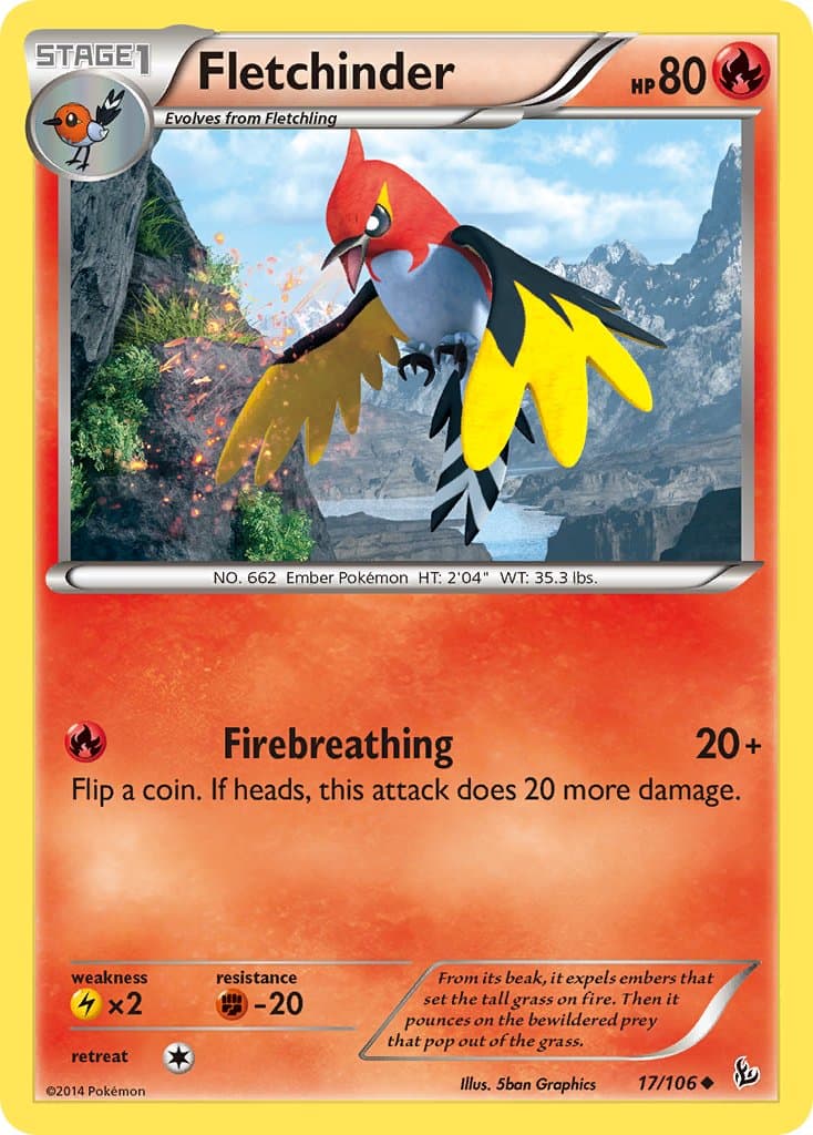 Fletchinder — Flashfire Pokémon card