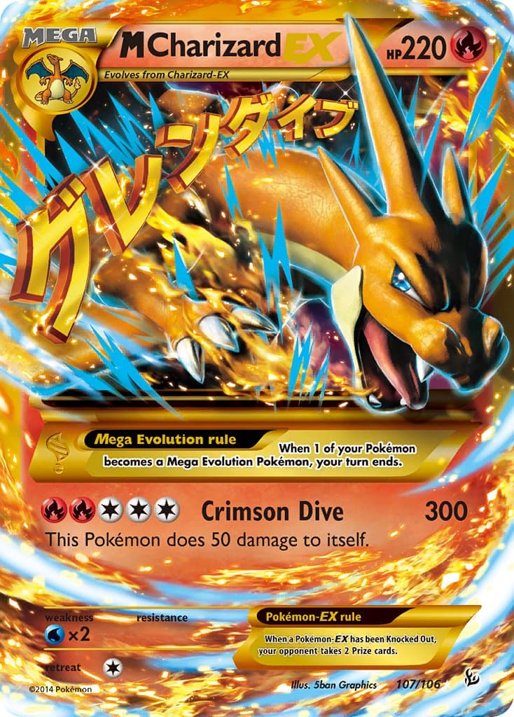 M Charizard Ex — Flashfire Pokémon card
