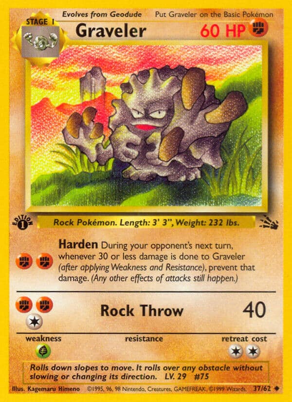 Graveler — Fossil Pokémon card