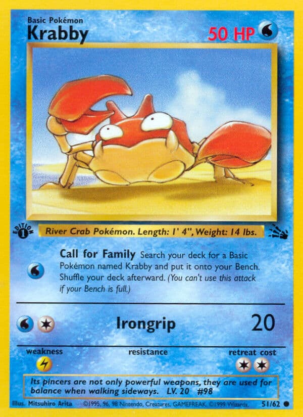 Krabby — Fossil Pokémon card