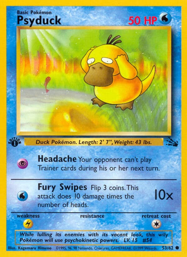 Psyduck — Fossil Pokémon card