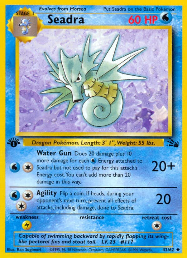 Seadra — Fossil Pokémon card