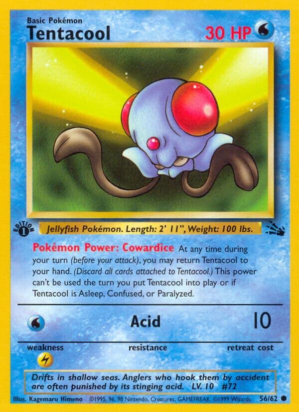 Tentacool — Fossil Pokémon card