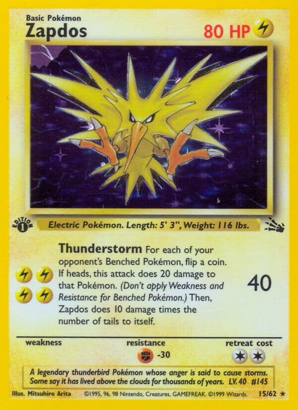 Zapdos — Fossil Pokémon card