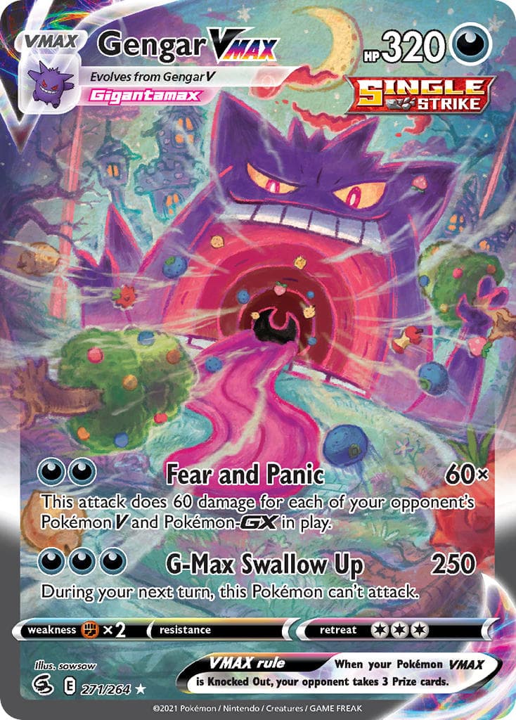Gengar Vmax — Fusion Strike Pokémon card