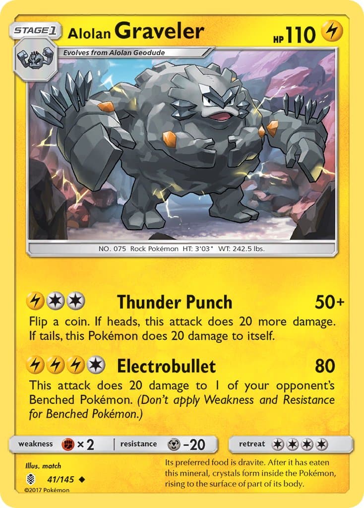 Alolan Graveler — Guardians Rising Pokémon card