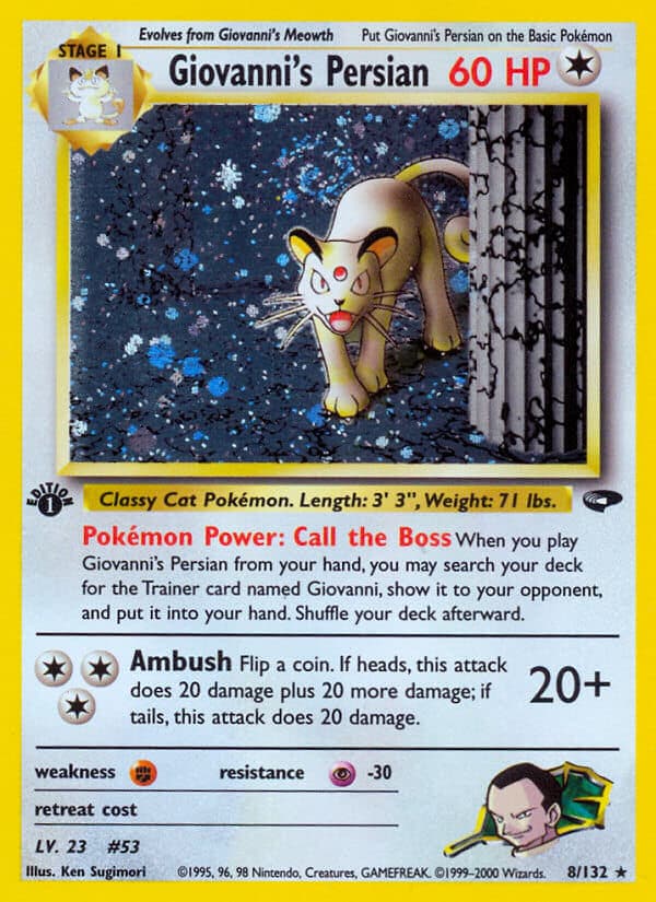Giovannis Persian — Gym Challenge Pokémon card