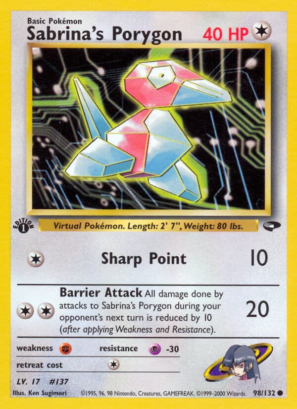 Sabrinas Porygon — Gym Challenge Pokémon card