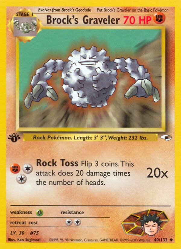 Brocks Graveler — Gym Heroes Pokémon card