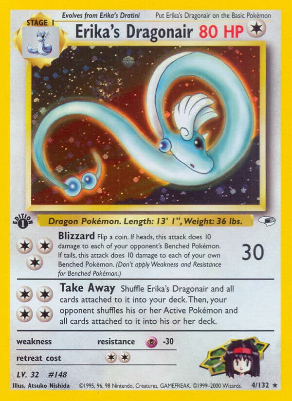 Erikas Dragonair — Gym Heroes Pokémon card