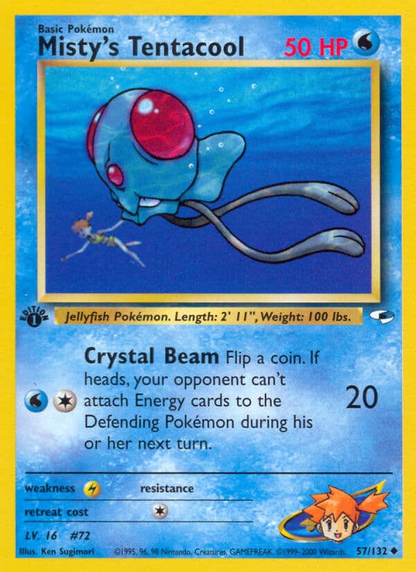 Mistys Tentacool — Gym Heroes Pokémon card