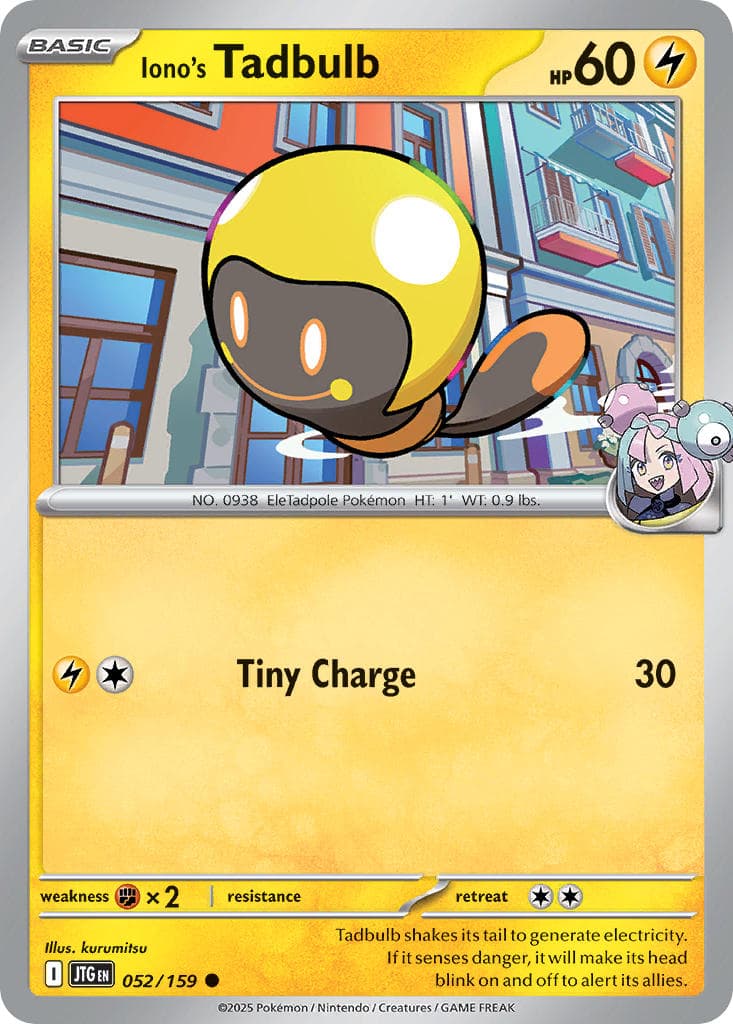 Iono's Tadbulb — Journey Together Pokémon card