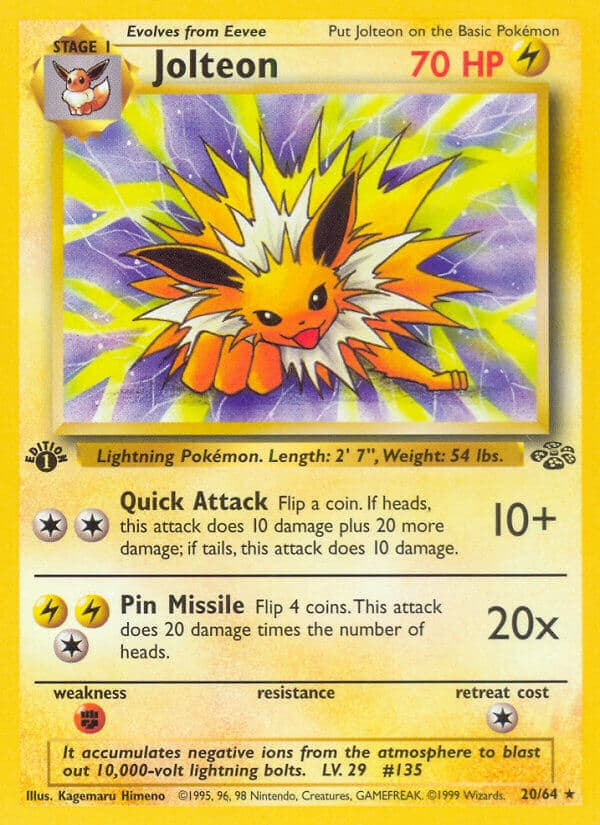 Jolteon — Jungle Pokémon card
