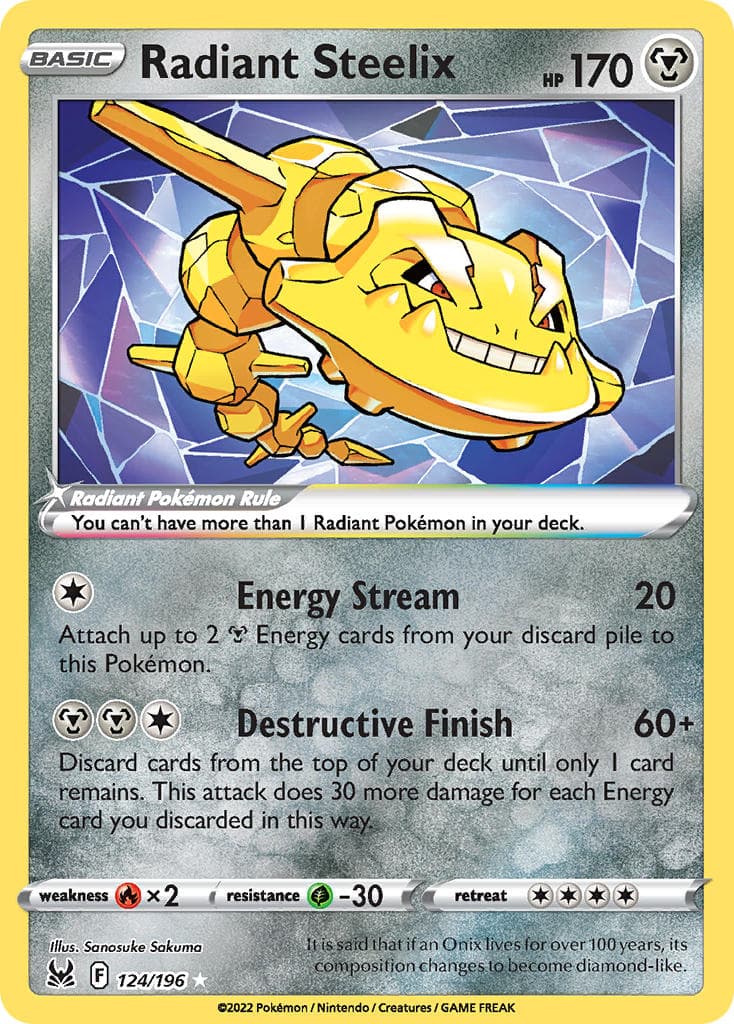 Radiant Steelix — Lost Origin Pokémon card