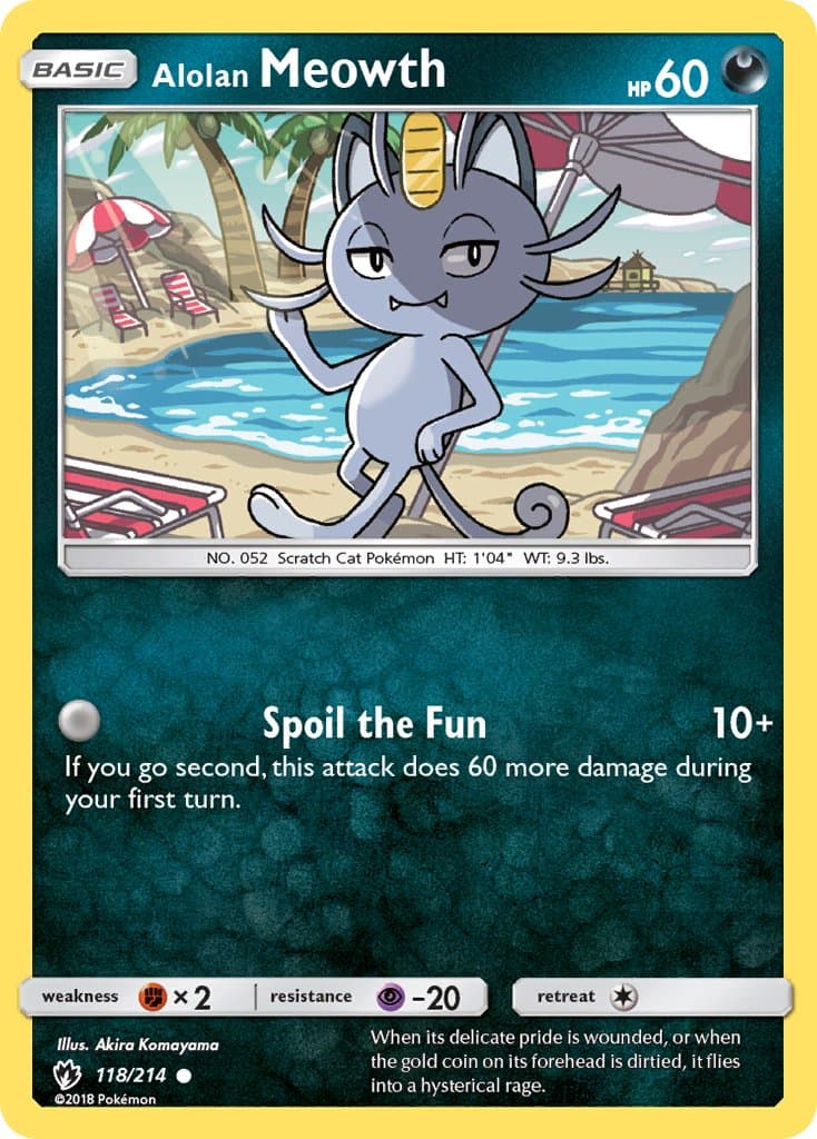 Alolan Meowth — Lost Thunder Pokémon card